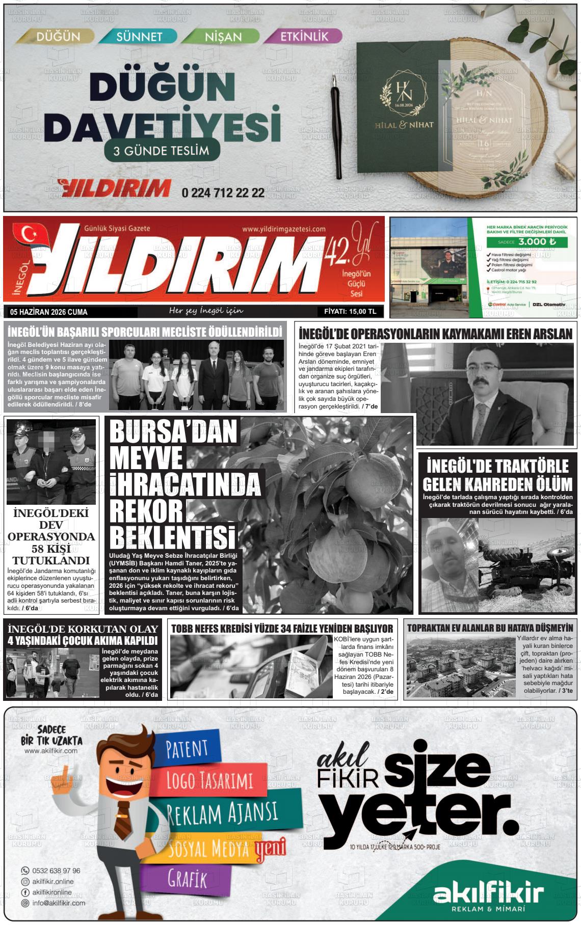 Bursa Inegolyildirim 05.06.2026