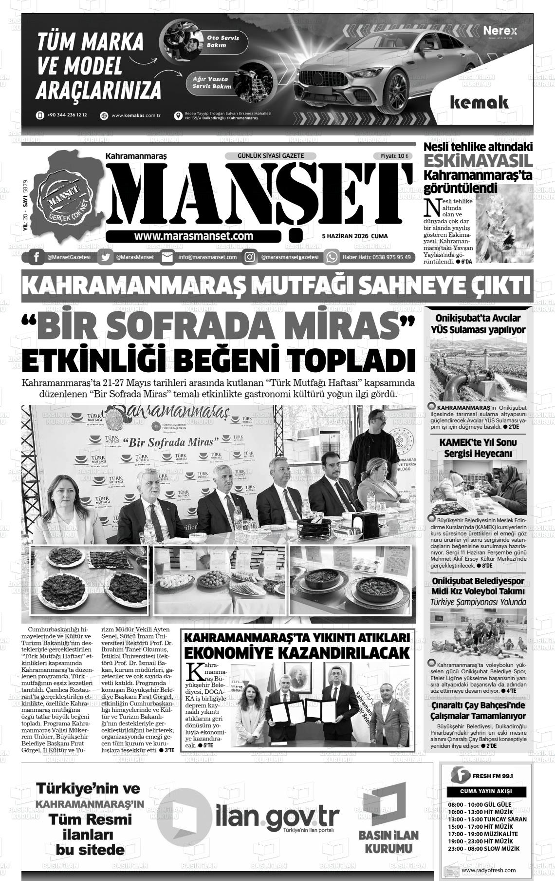 Kahramanmaras Manset 05.06.2026