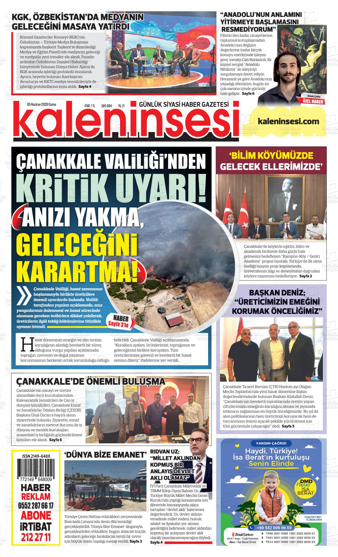 Canakkale Kaleninsesi 05.06.2026