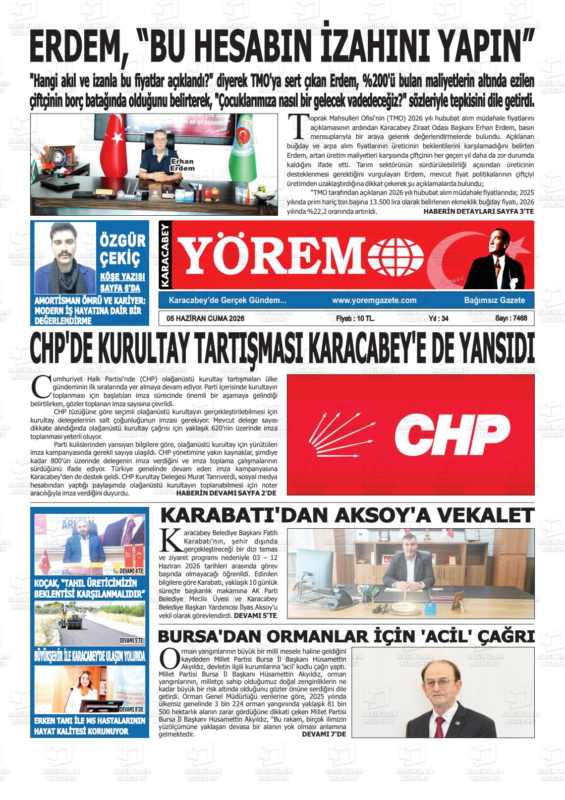 Bursa Karacabeyyorem 05.06.2026