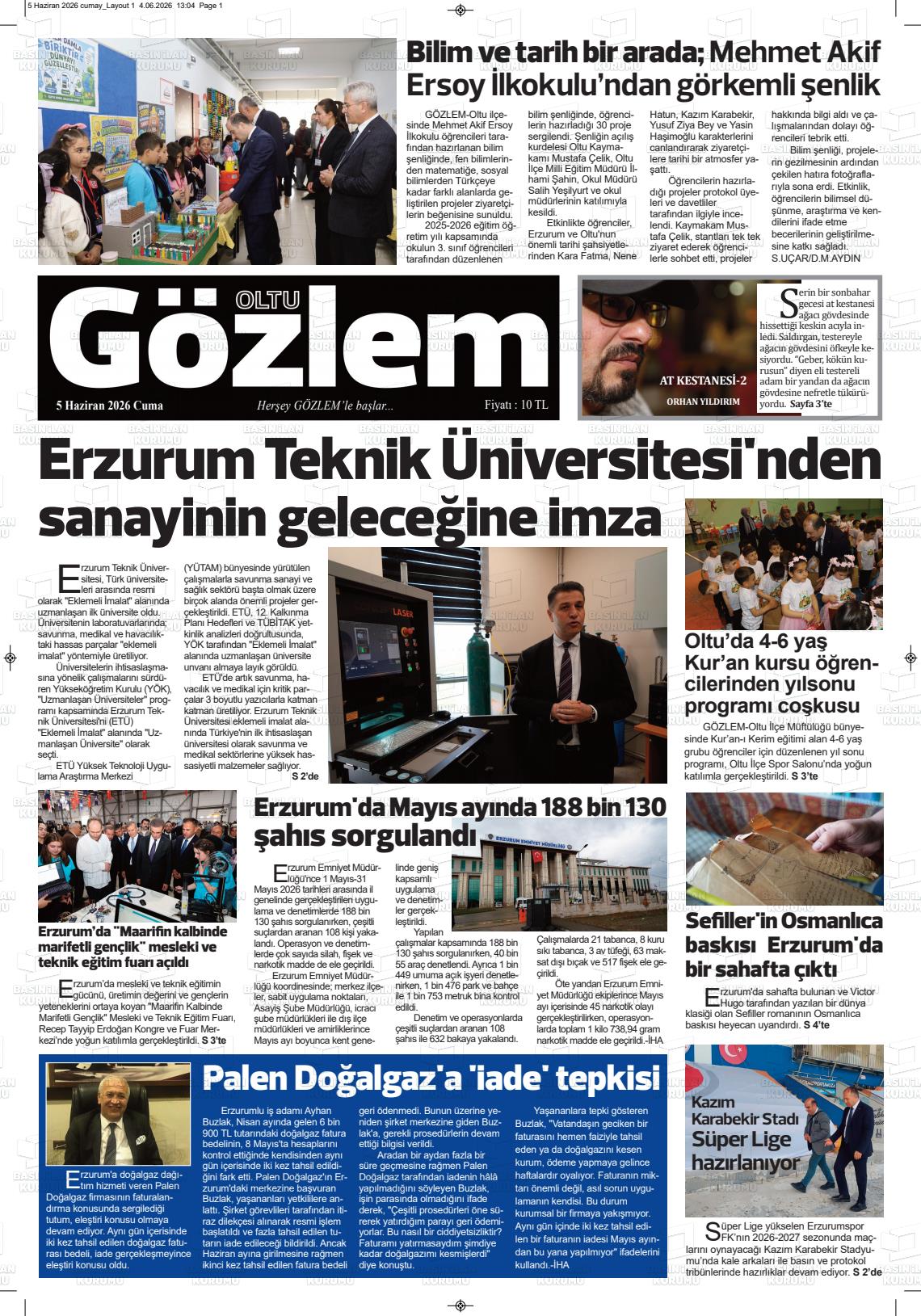 Erzurum Oltugozlem 05.06.2026