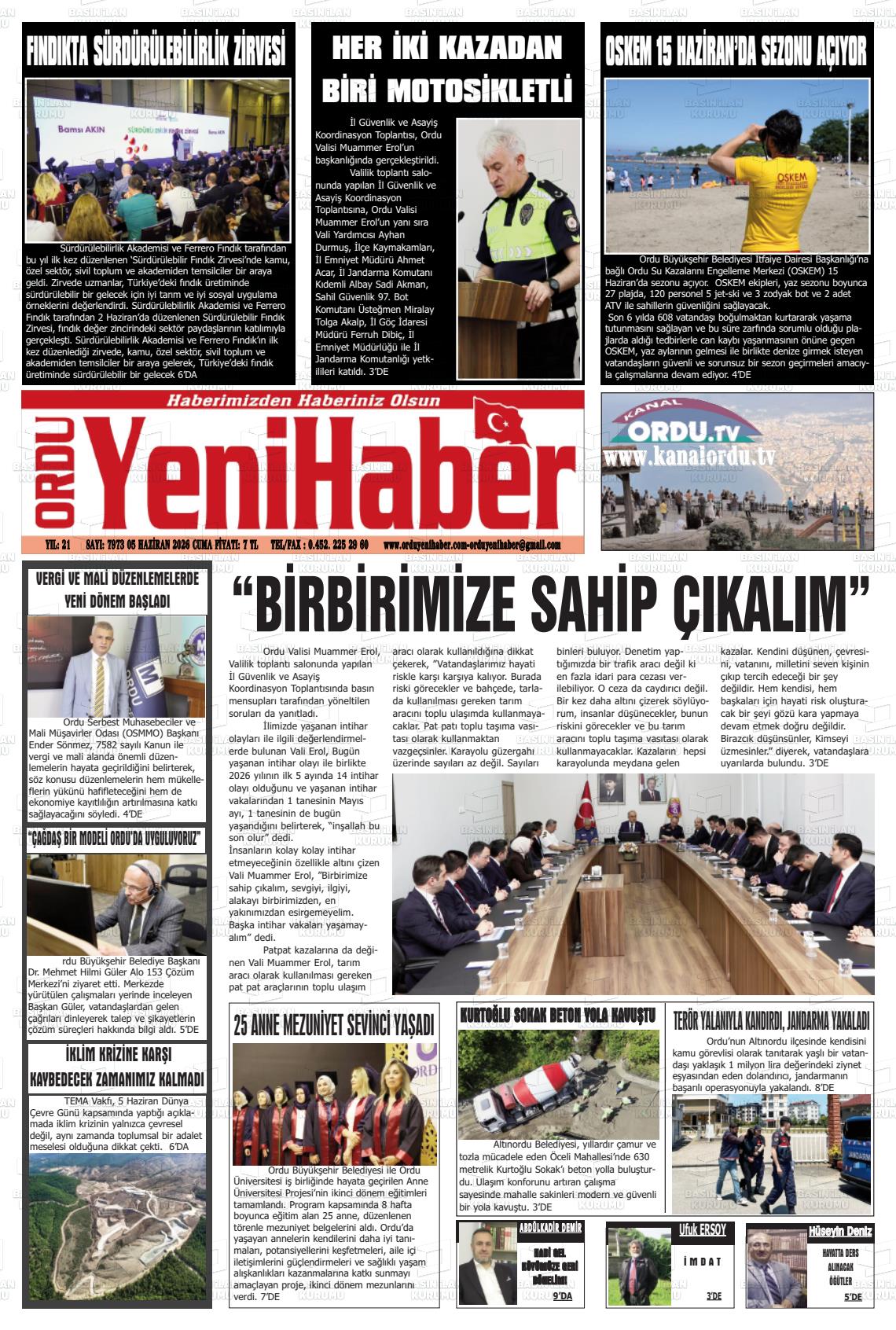 Ordu Yenihaber 05.06.2026
