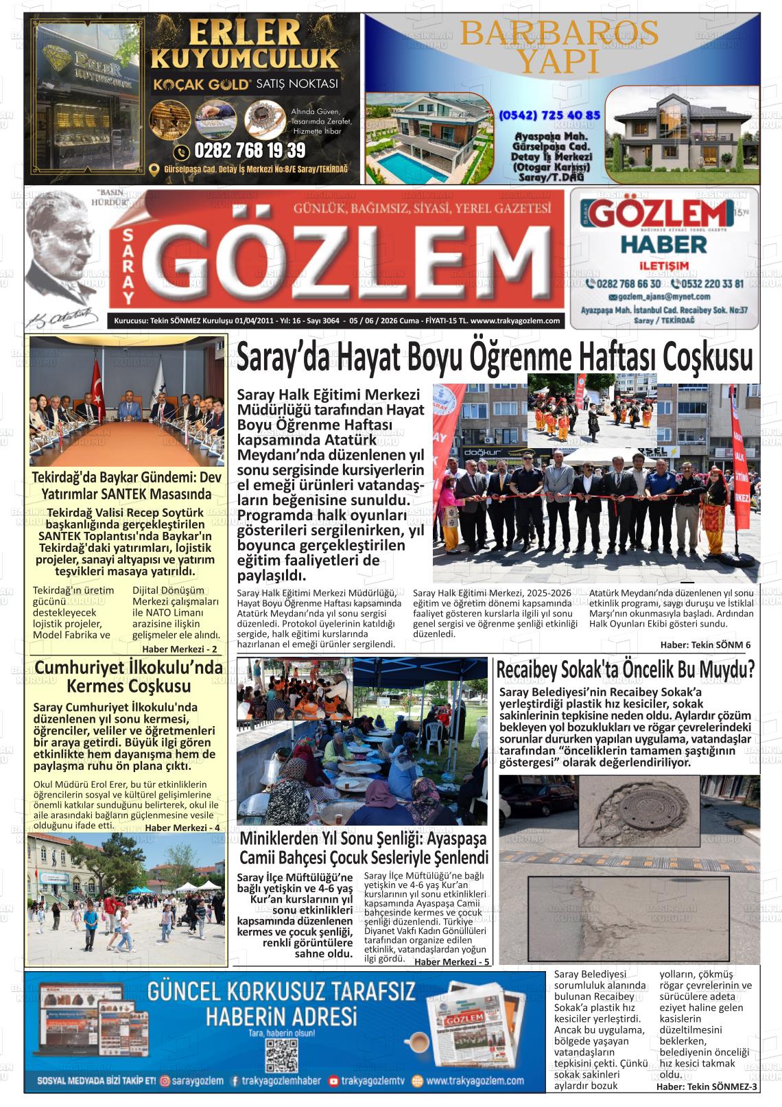 Tekirdag Saraygozlem 05.06.2026
