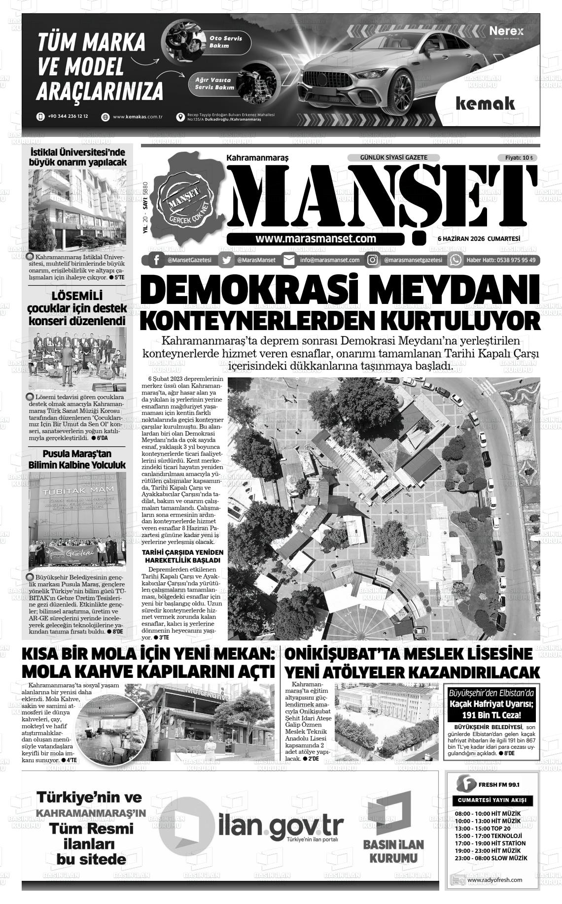 Kahramanmaras Manset 06.06.2026