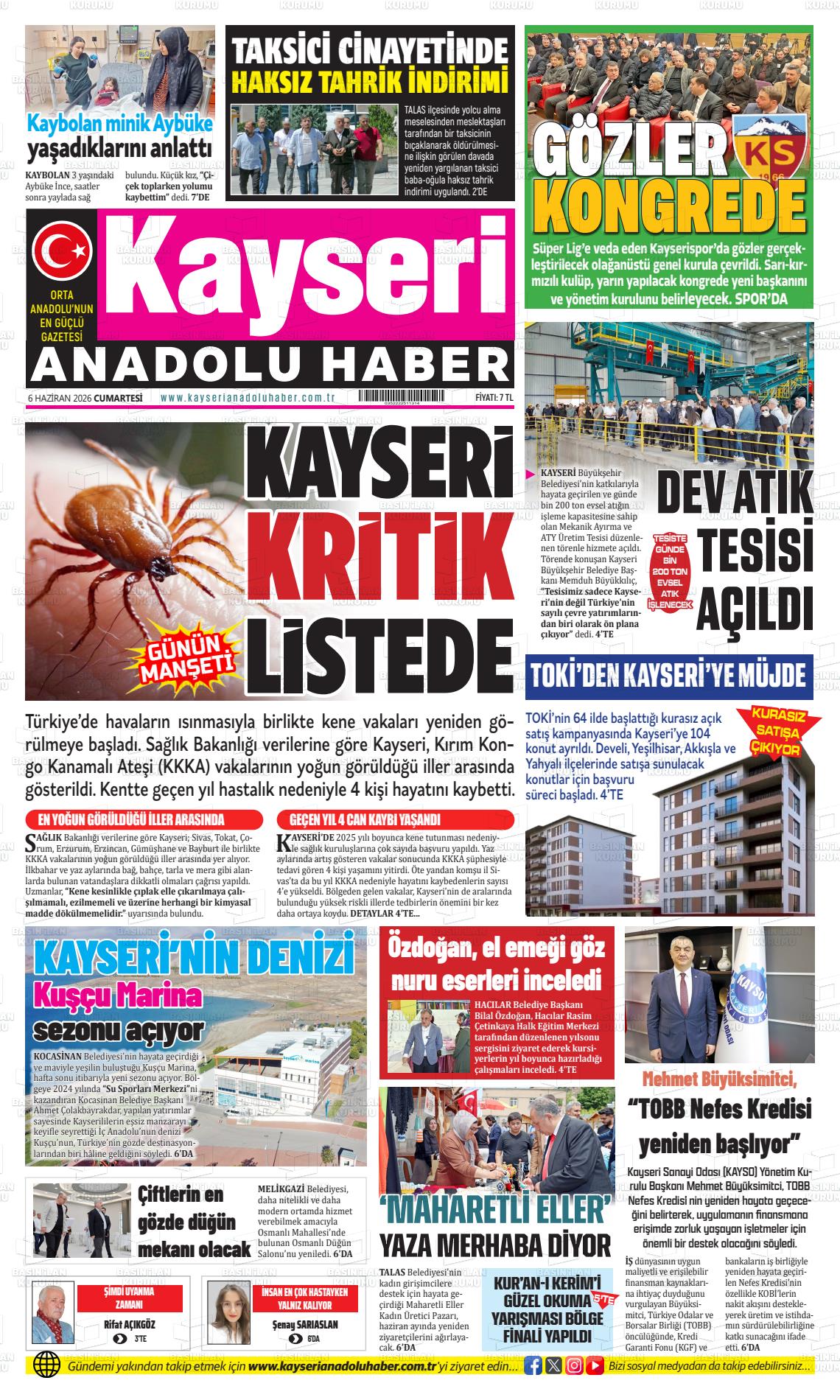Kayseri Anadoluhaber 06.06.2026