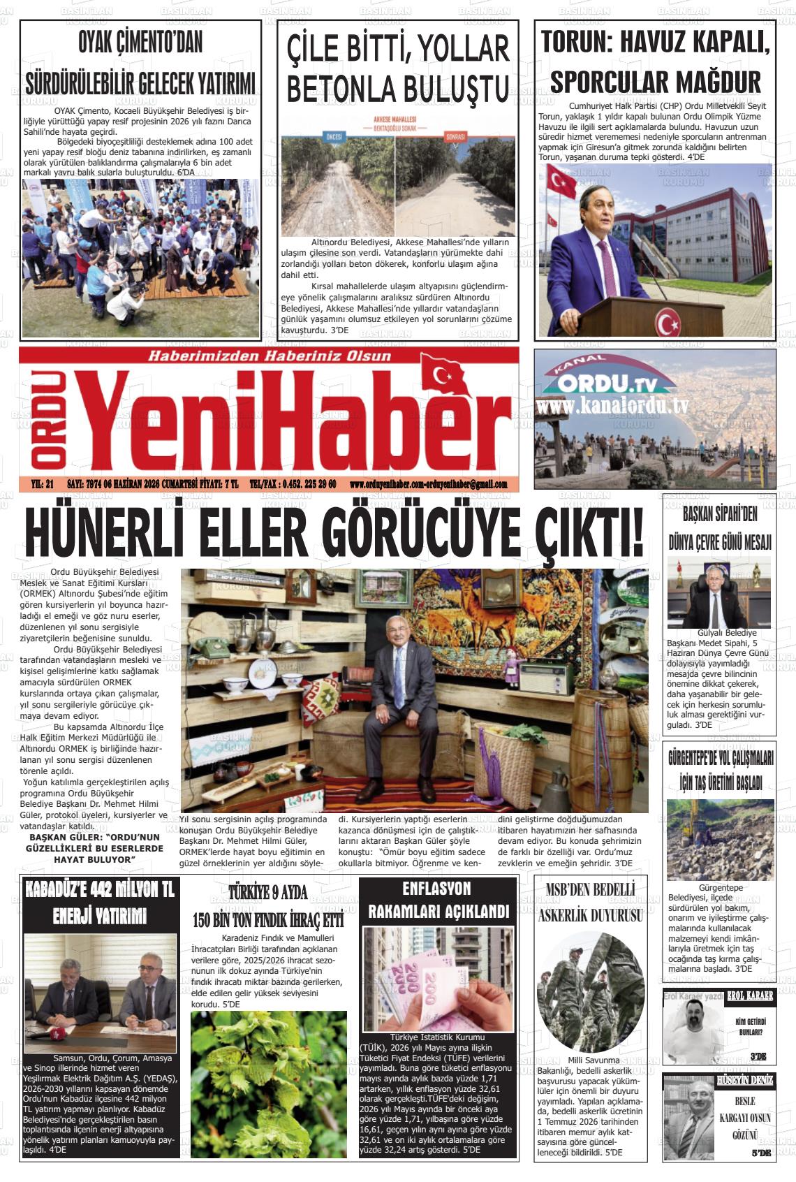 Ordu Yenihaber 06.06.2026