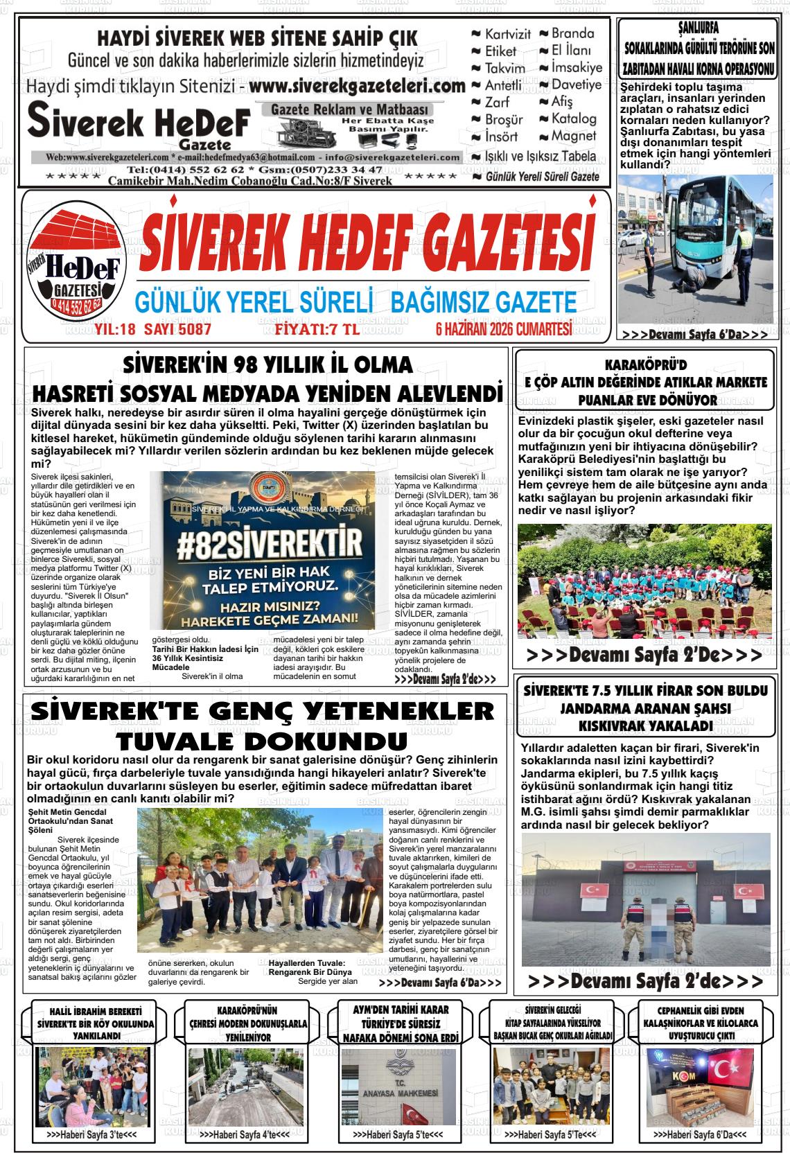Sanliurfa Siverekhedef 06.06.2026