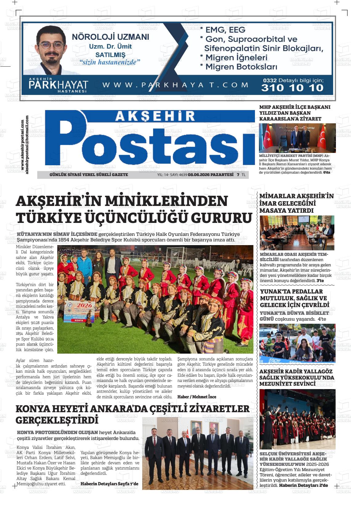 Konya Aksehirpostasi 08.06.2026