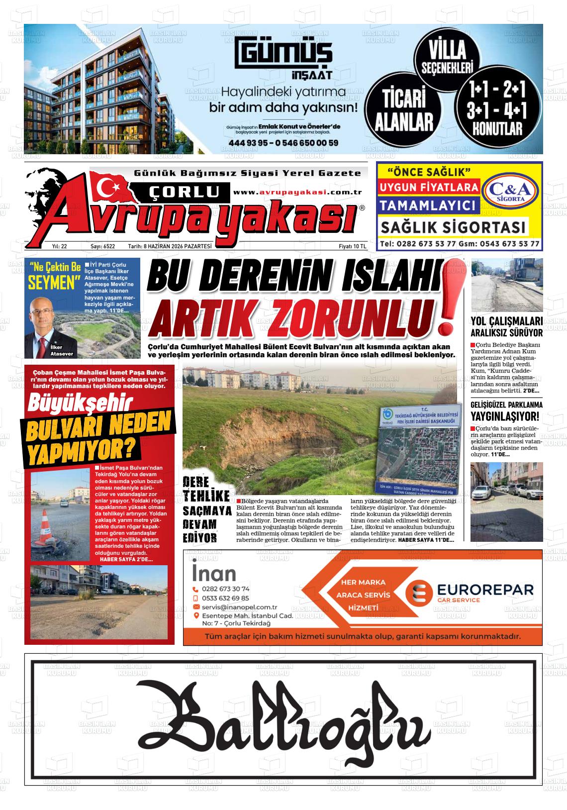 Tekirdag Avrupayakasi 08.06.2026