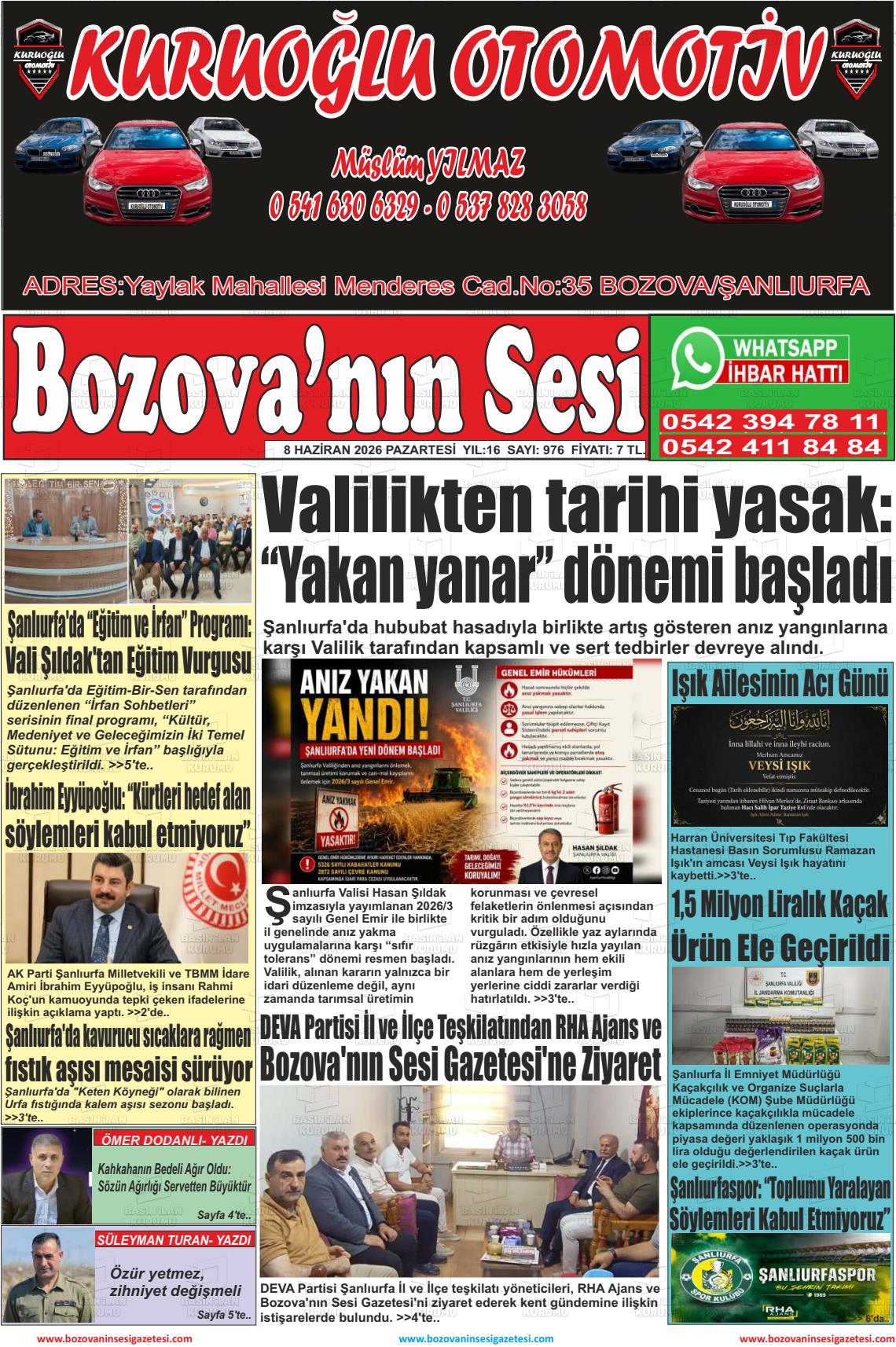 Sanliurfa Bozovaninsesi 08.06.2026