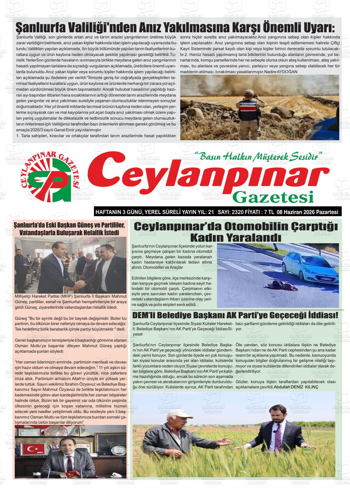 Sanliurfa Ceylanpinar 08.06.2026