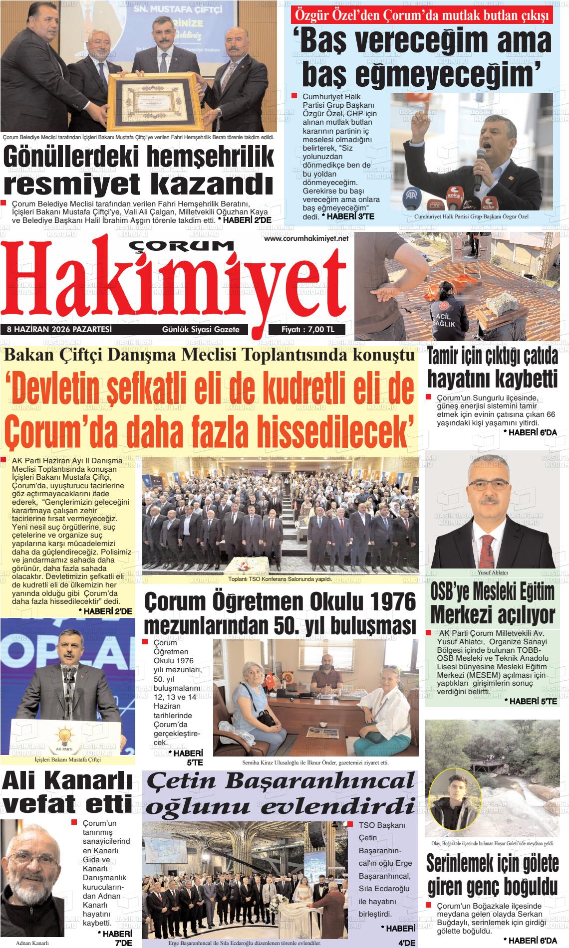 Corum Hakimiyet 08.06.2026