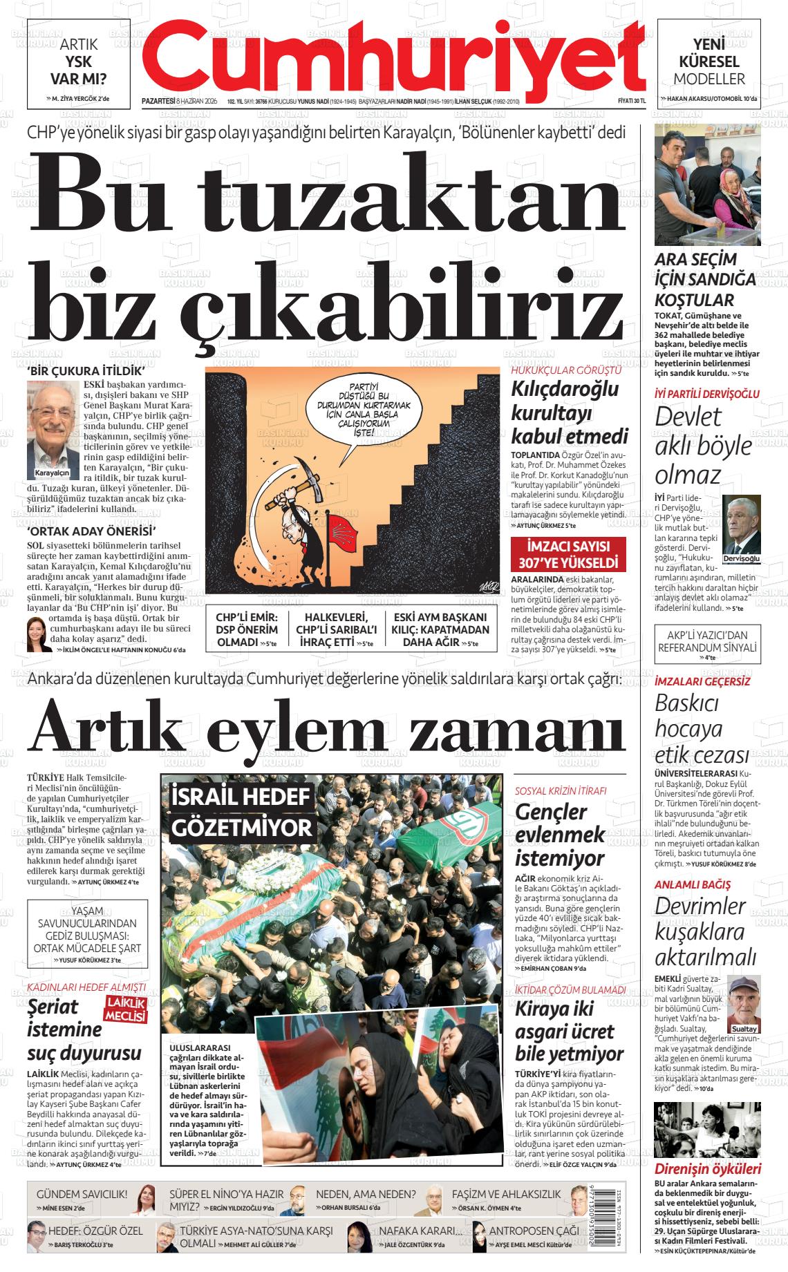 Cumhuriyet Gazetesi 08.06.2026