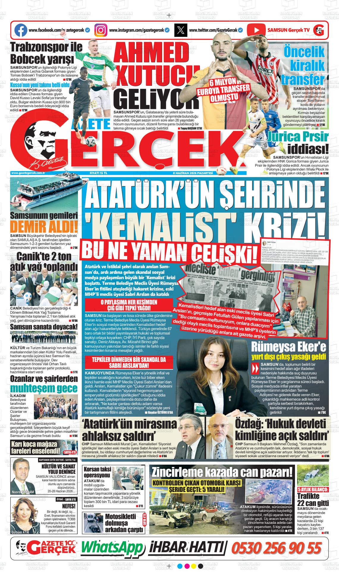 Samsun Gazetegercek 08.06.2026