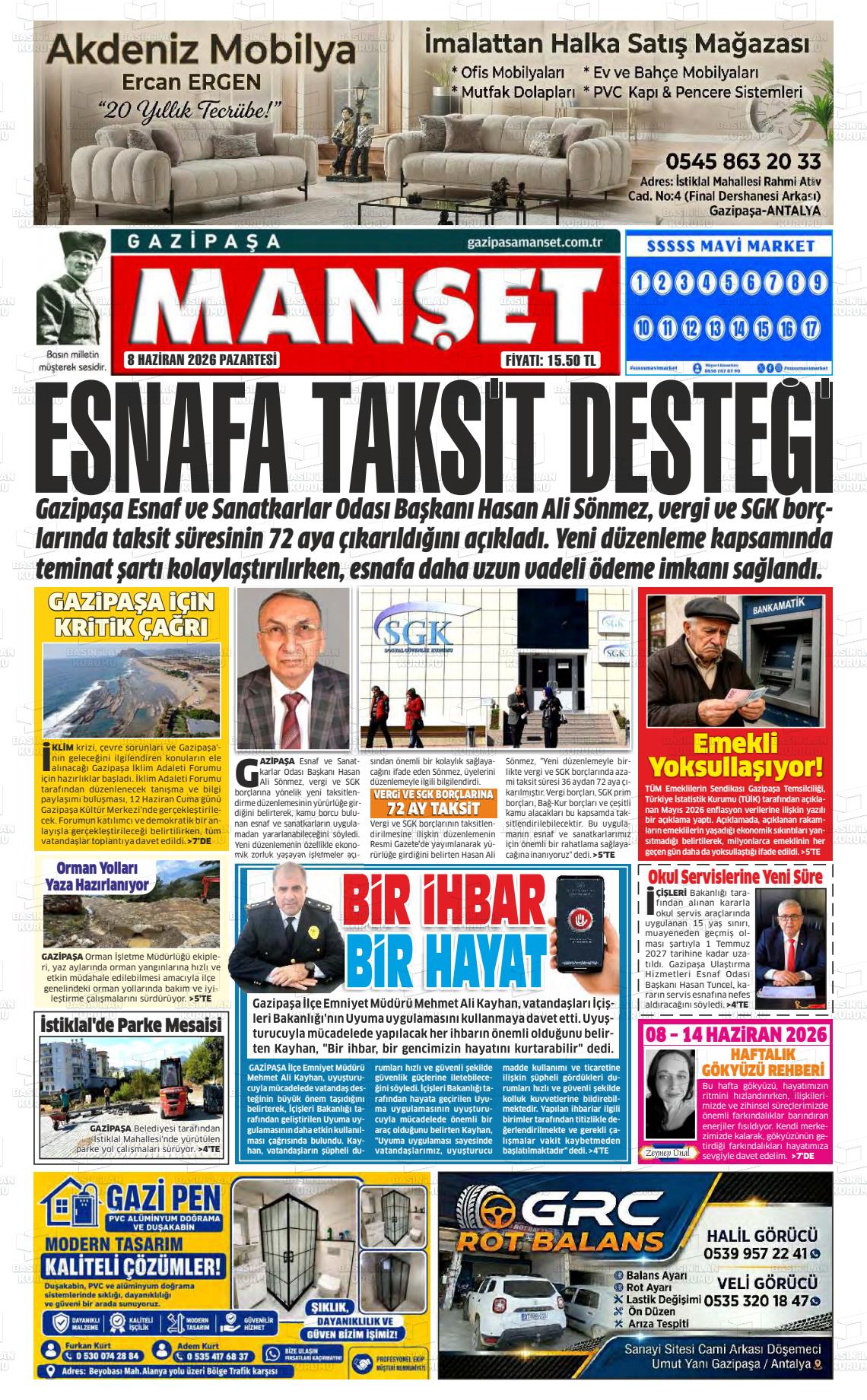 Antalya Gazipasamanset 08.06.2026