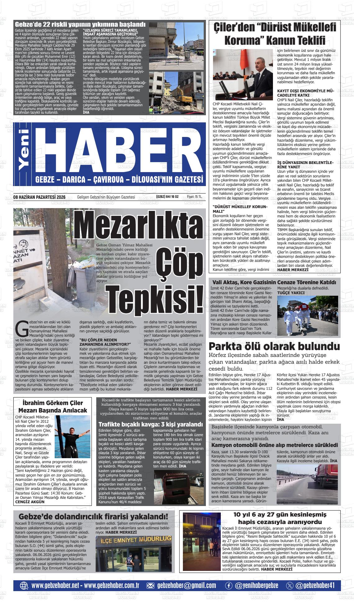 Kocaeli Gebzehaber 08.06.2026