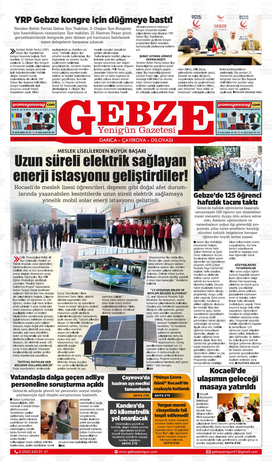 Kocaeli Gebzeyenigun 08.06.2026