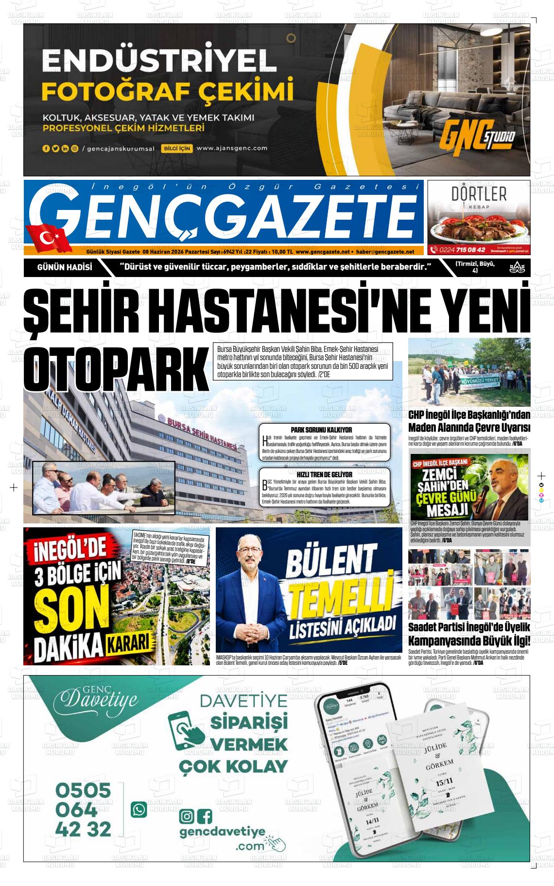 Bursa Gencgazete 08.06.2026