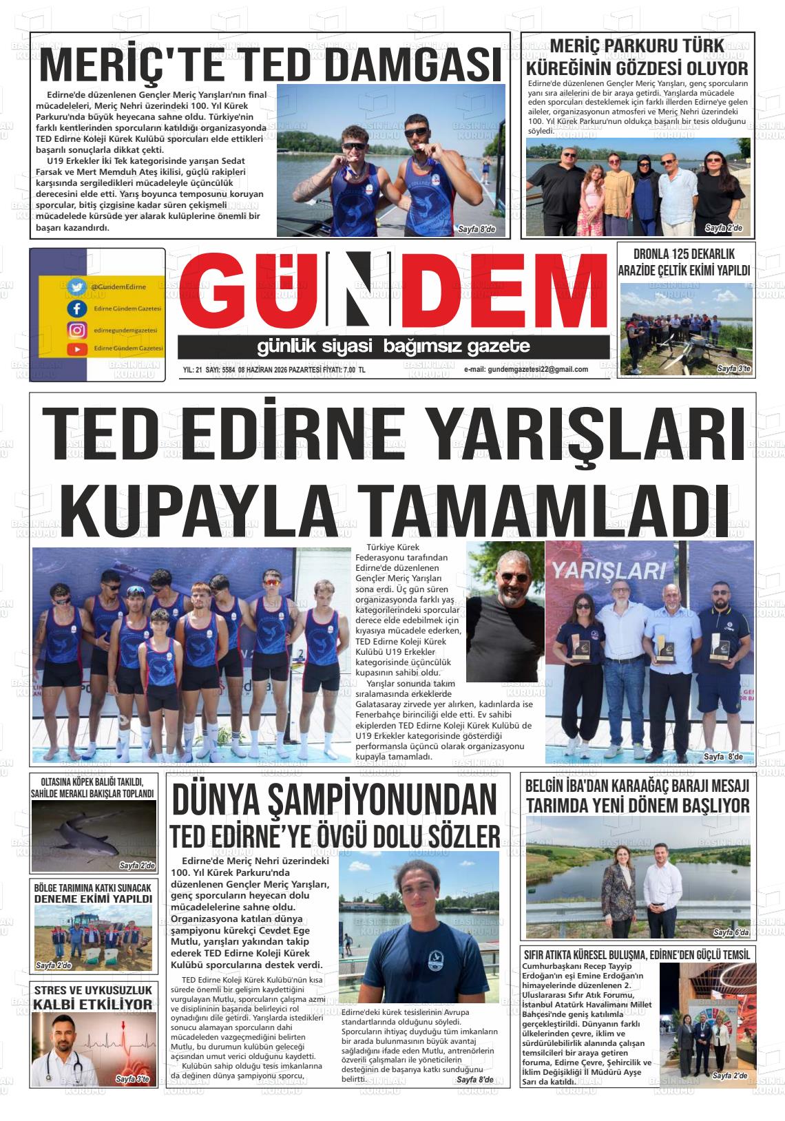 Edirne Gundem 08.06.2026
