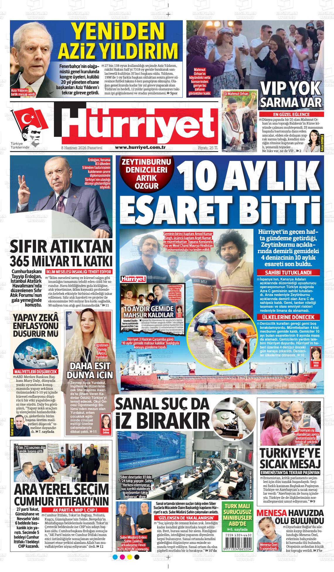 Hürriyet Gazetesi 08.06.2026