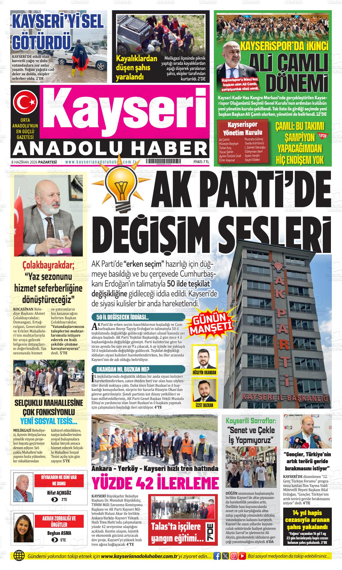 Kayseri Anadoluhaber 08.06.2026