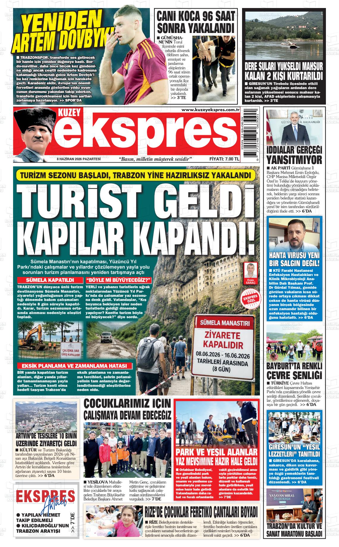 Trabzon Kuzeyekspres 08.06.2026