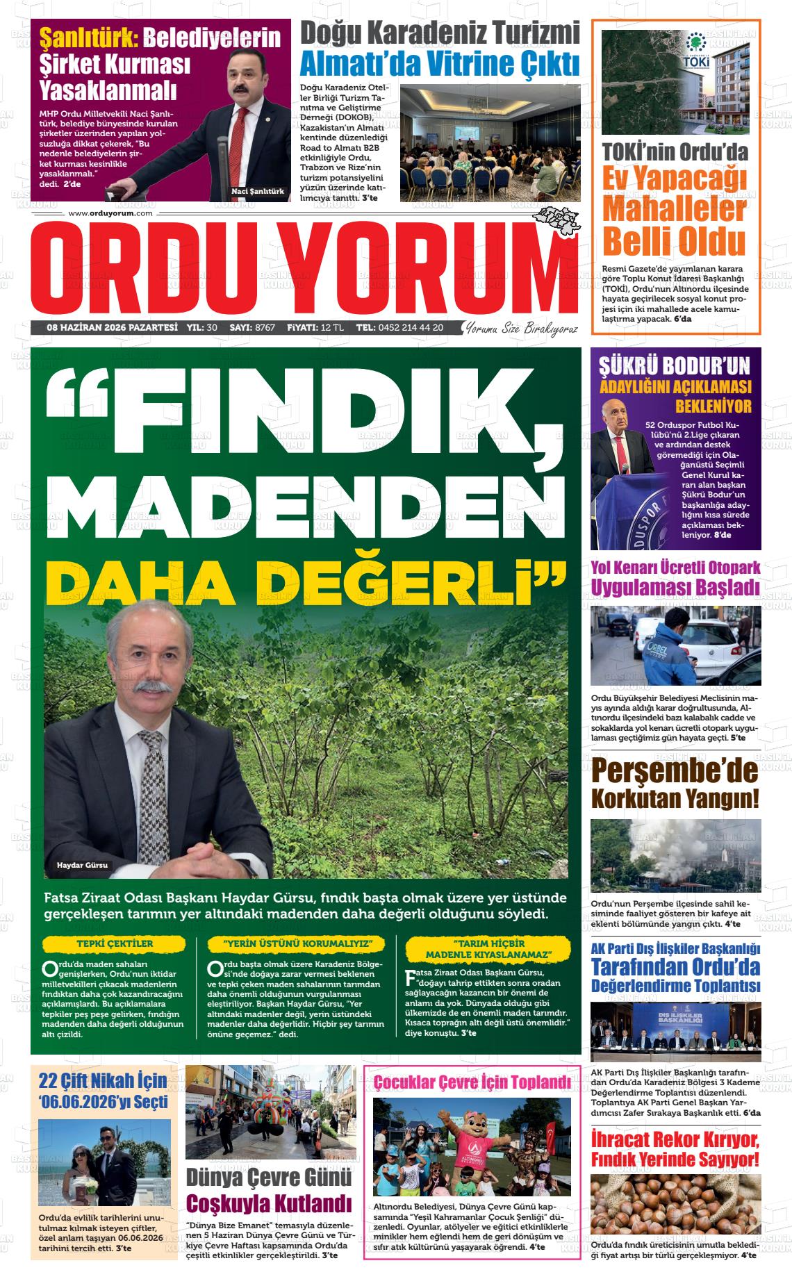 Ordu Yorum 08.06.2026