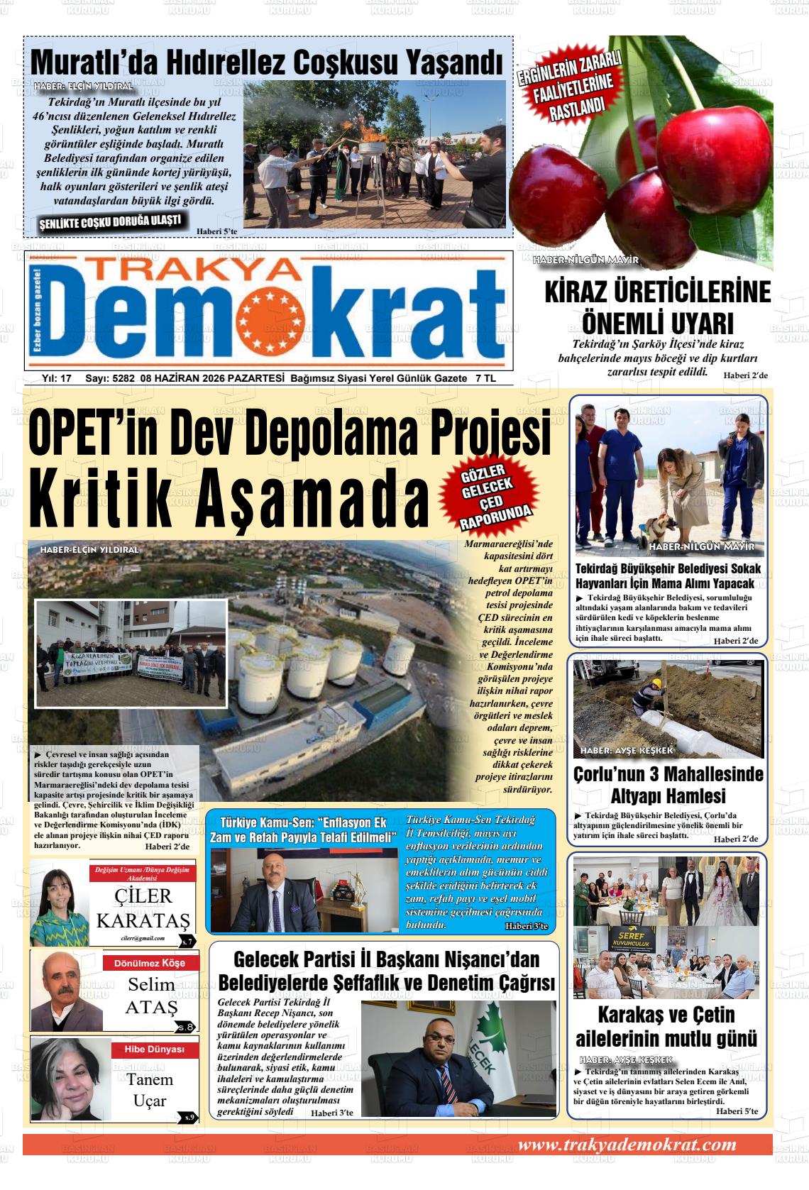 Tekirdag Trakyademokrat 08.06.2026