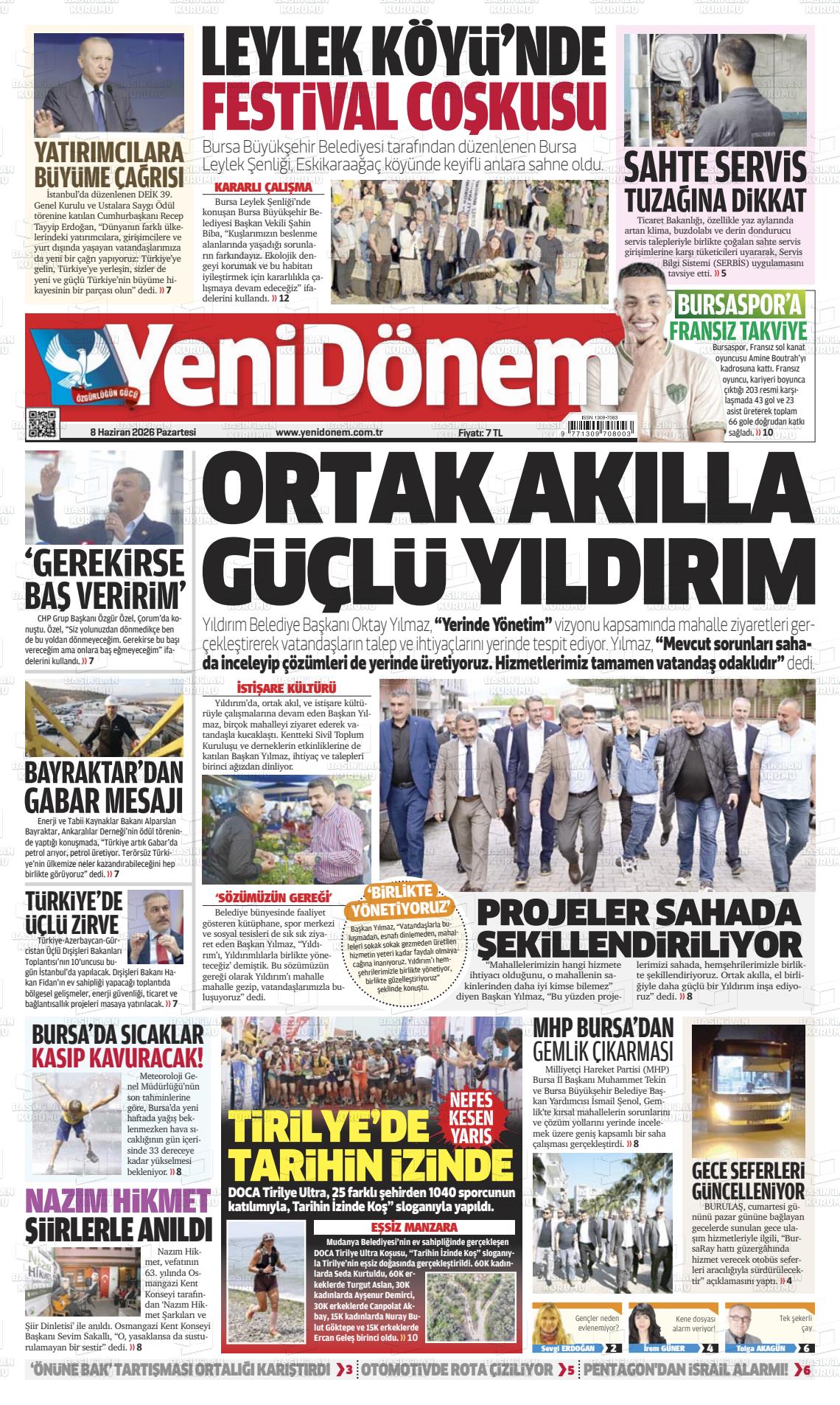 Bursa Yenidonem 08.06.2026