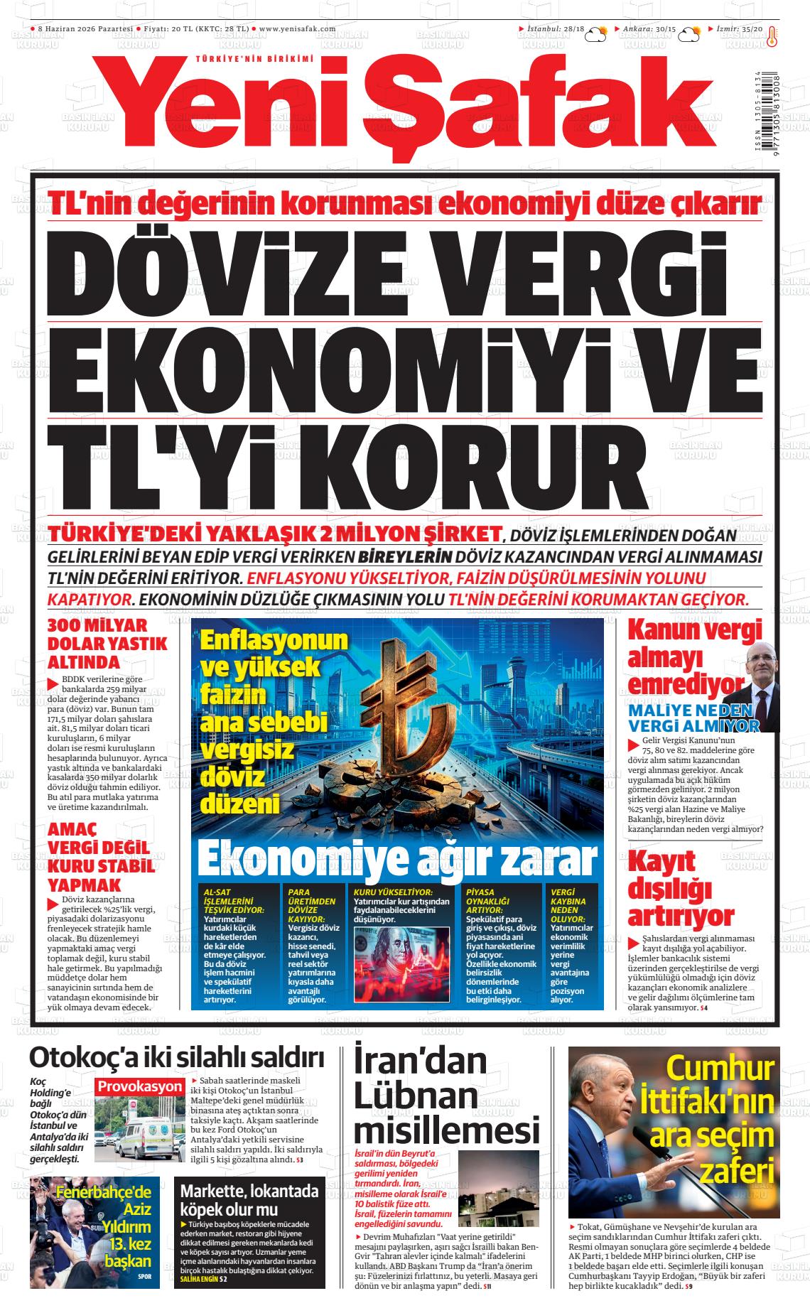 Yeni Şafak Gazetesi 08.06.2026