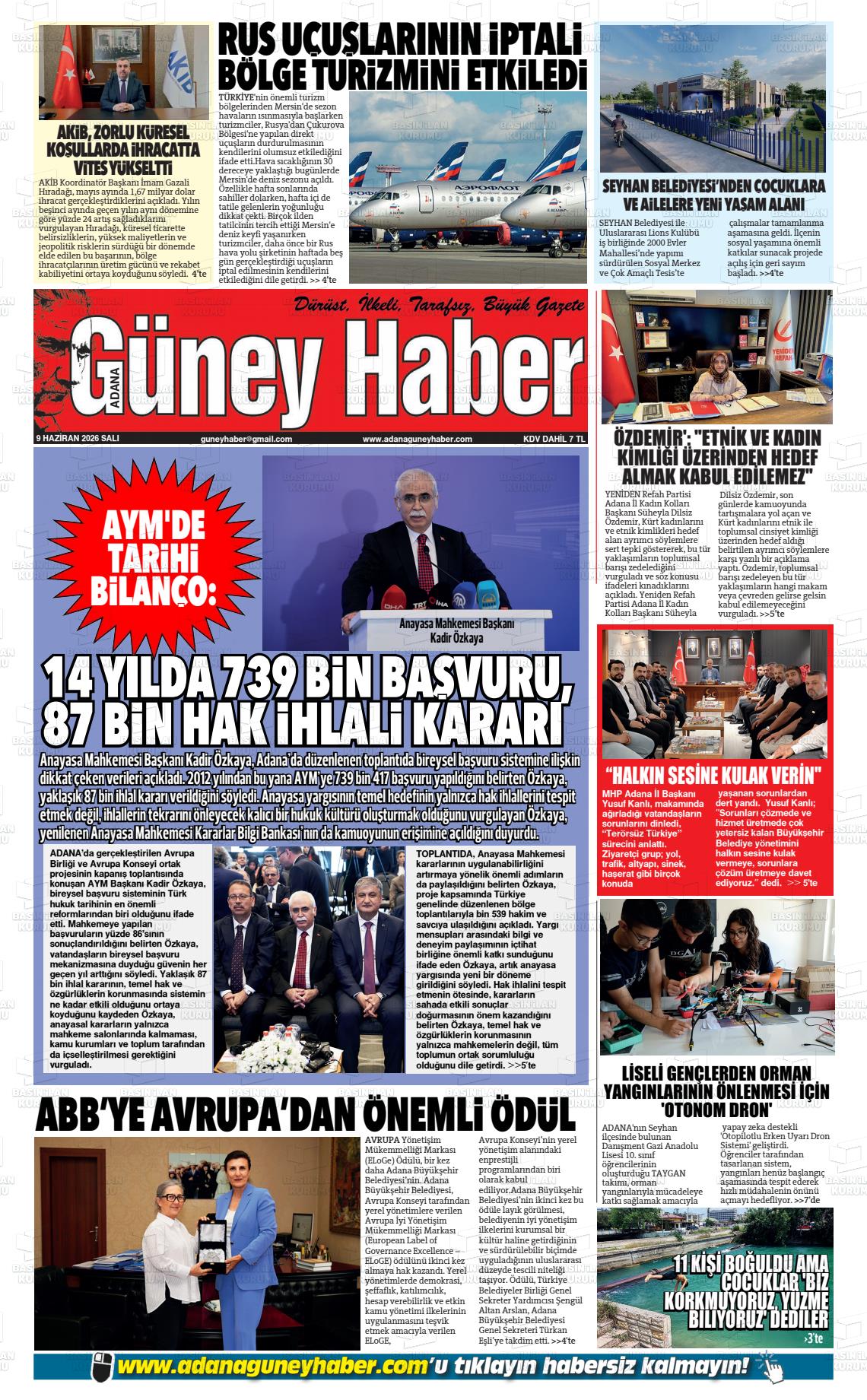Adana Guneyhaber 09.06.2026