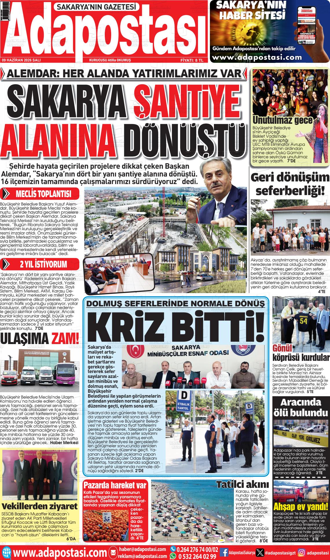 Sakarya Adapostasi 09.06.2026