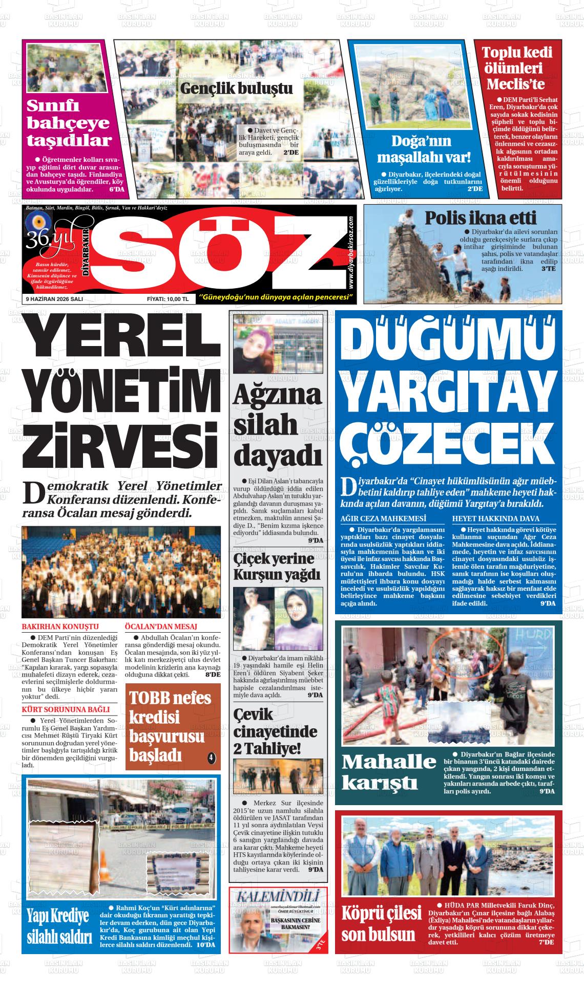 Diyarbakir Soz 09.06.2026