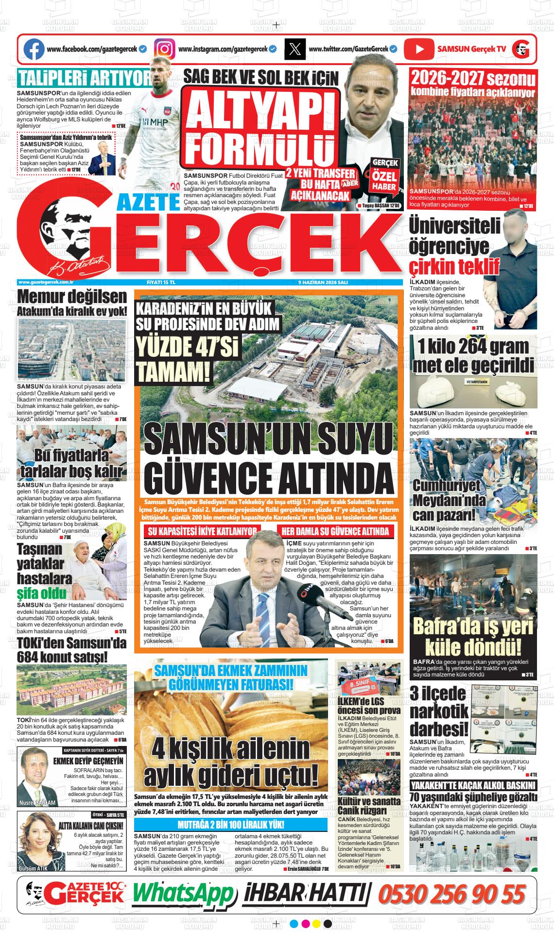 Samsun Gazetegercek 09.06.2026