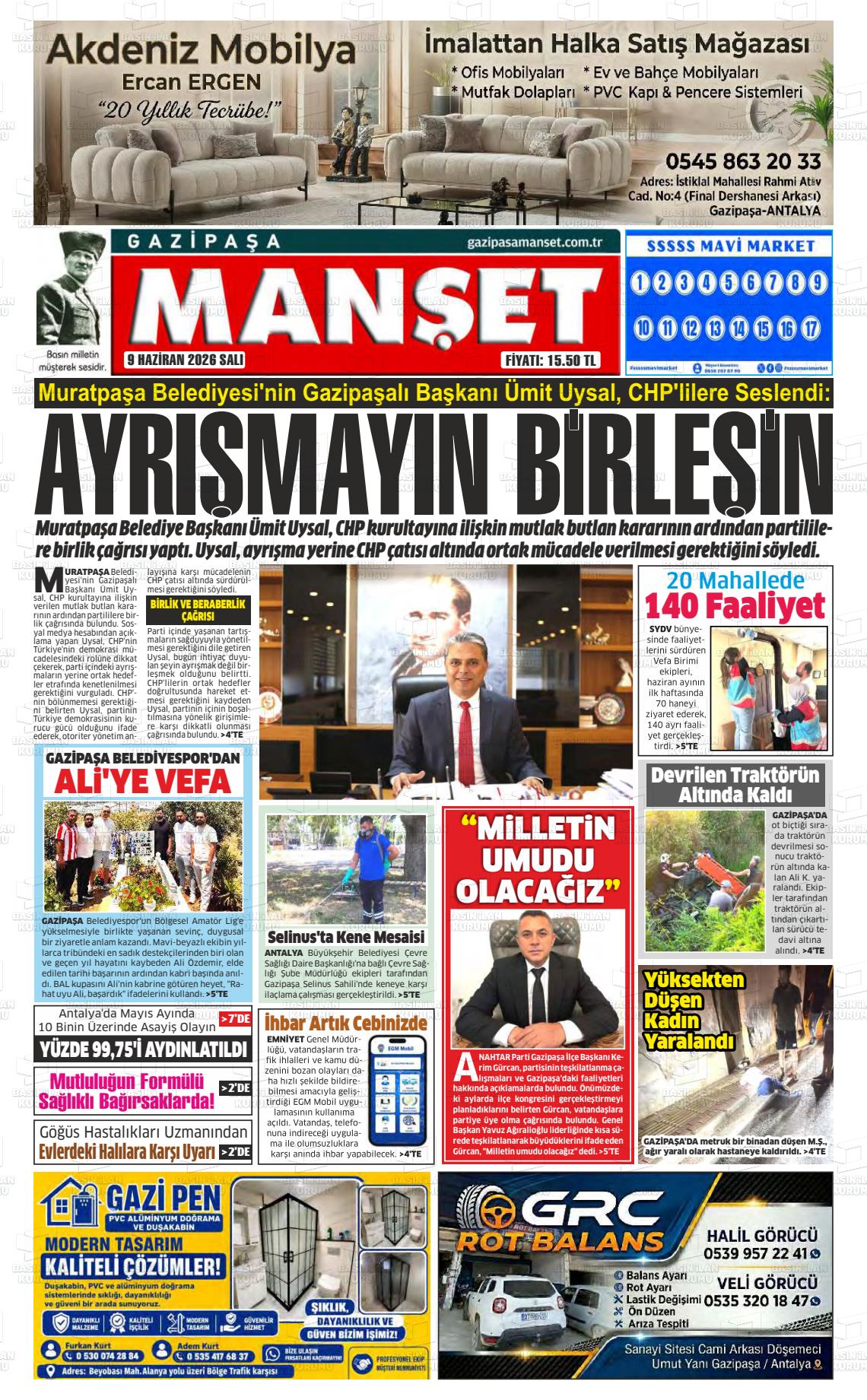 Antalya Gazipasamanset 09.06.2026