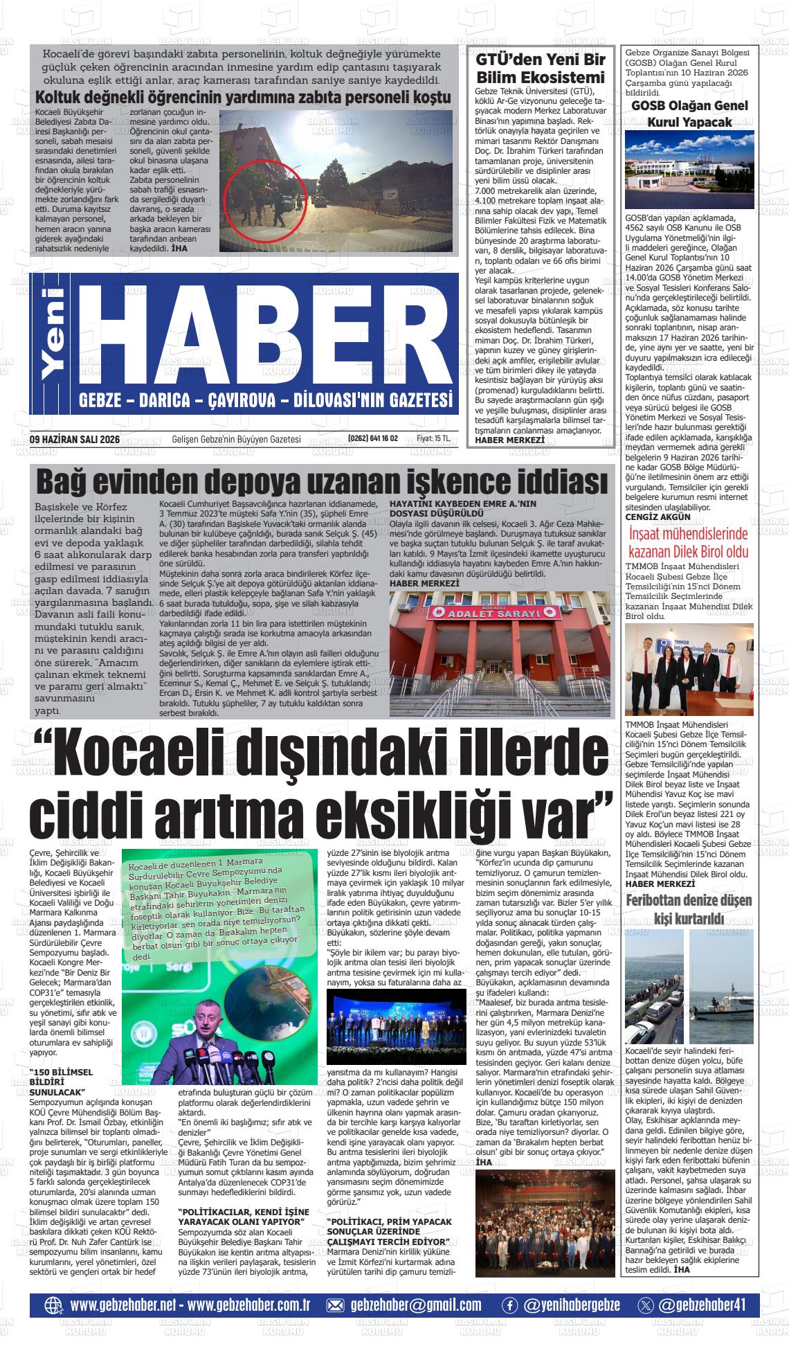 Kocaeli Gebzehaber 09.06.2026