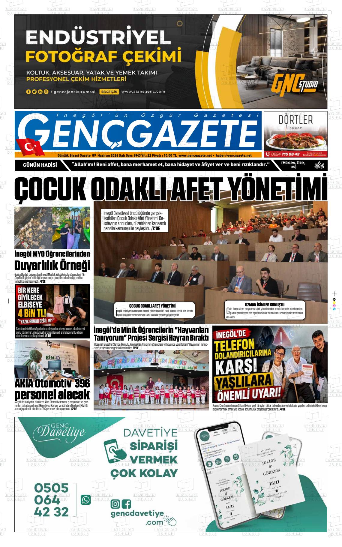 Bursa Gencgazete 09.06.2026
