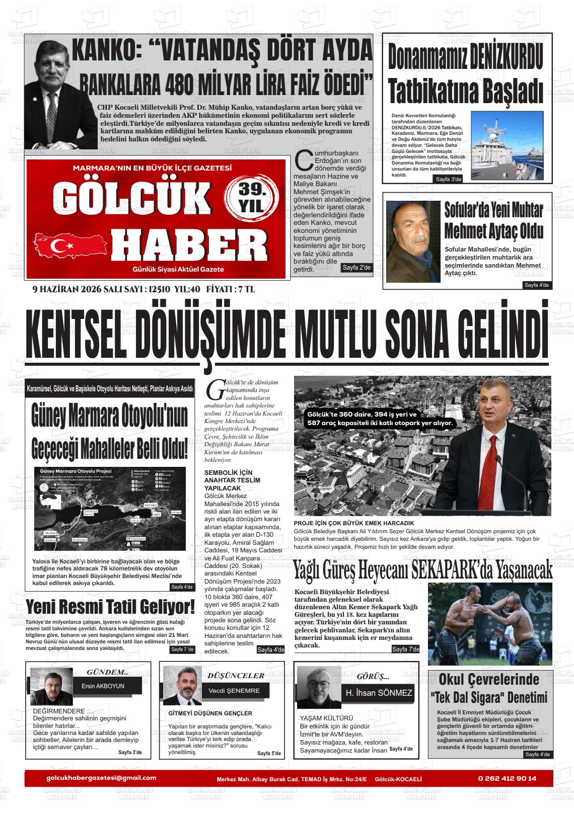 Kocaeli Golcukhaber 09.06.2026