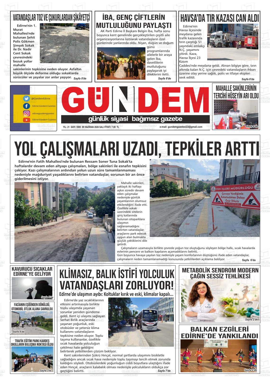 Edirne Gundem 09.06.2026