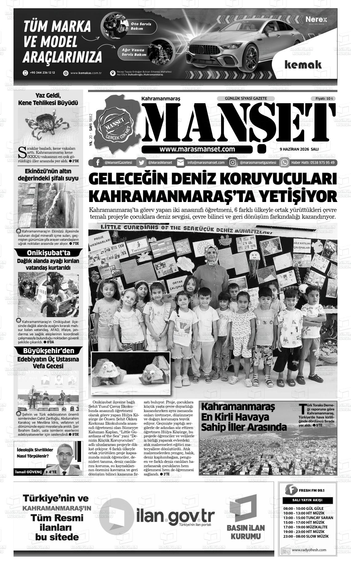 Kahramanmaras Manset 09.06.2026