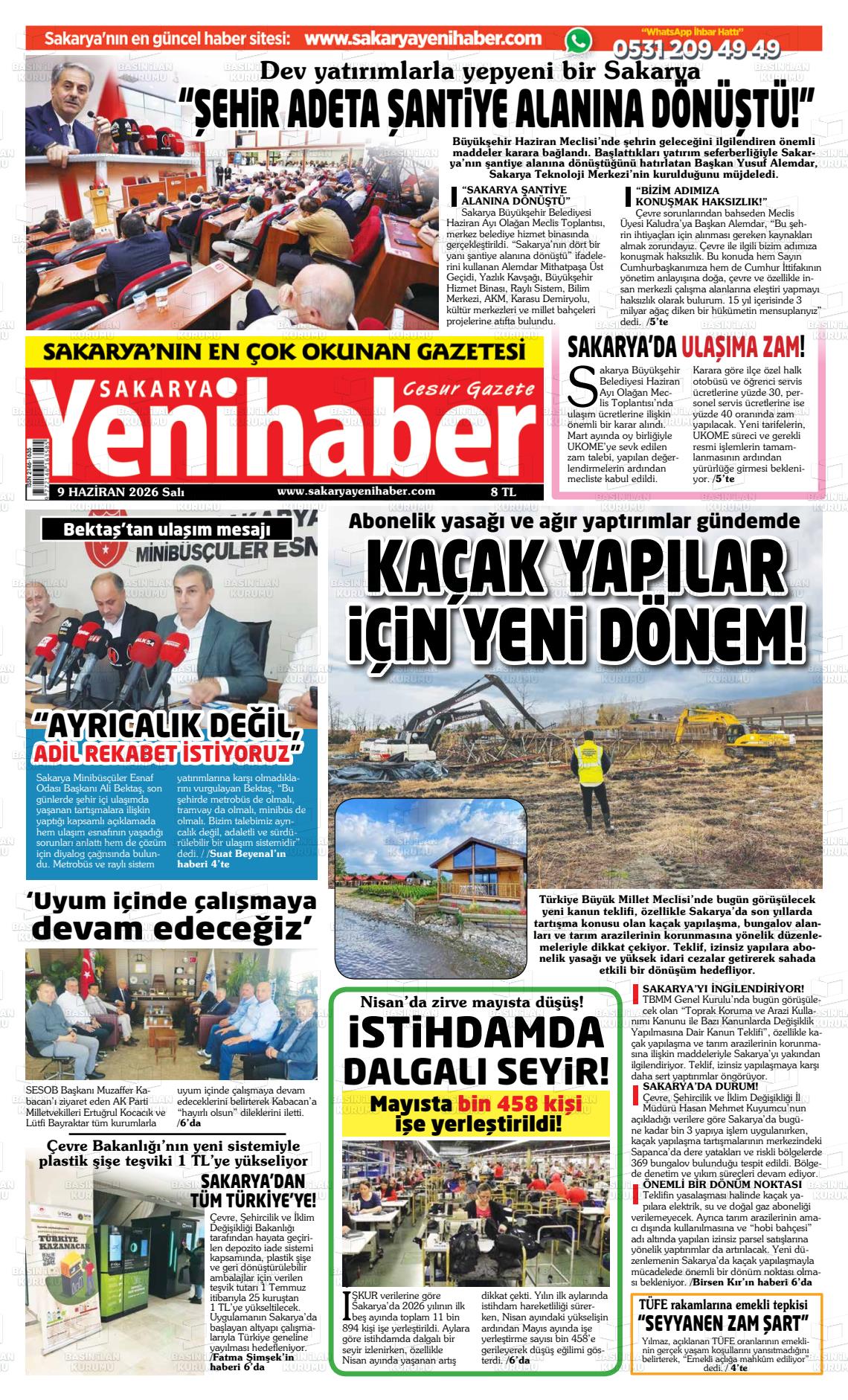 Sakarya Yenihaber 09.06.2026