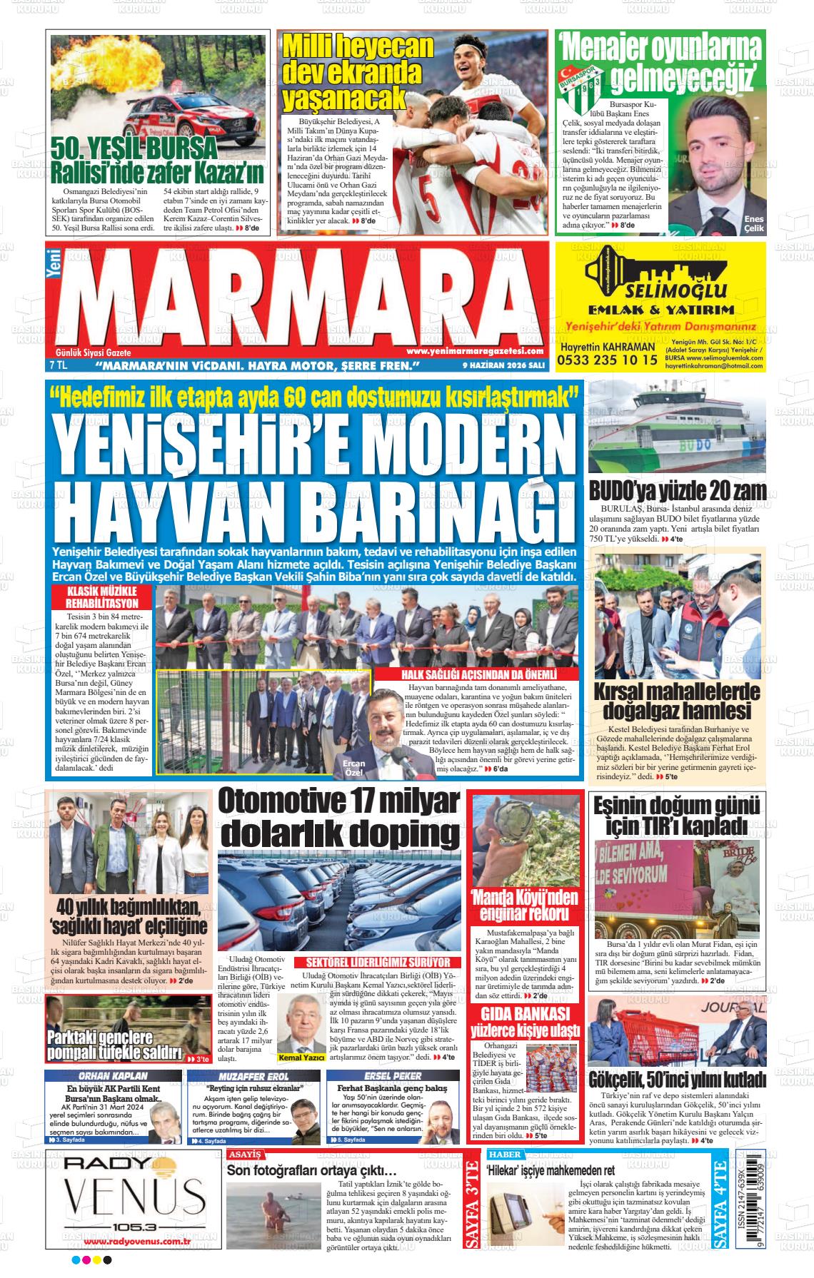 Bursa Yenimarmara 09.06.2026