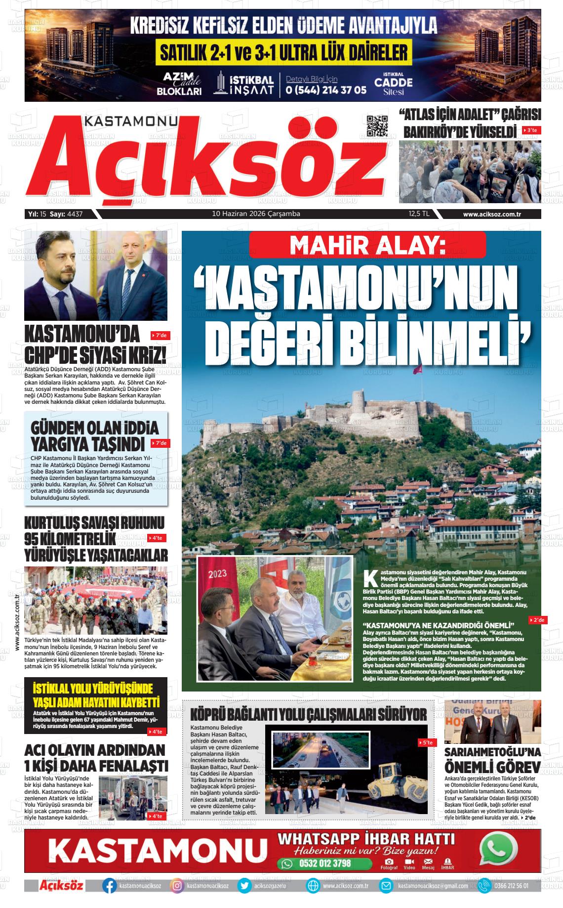 Kastamonu Aciksoz 10.06.2026
