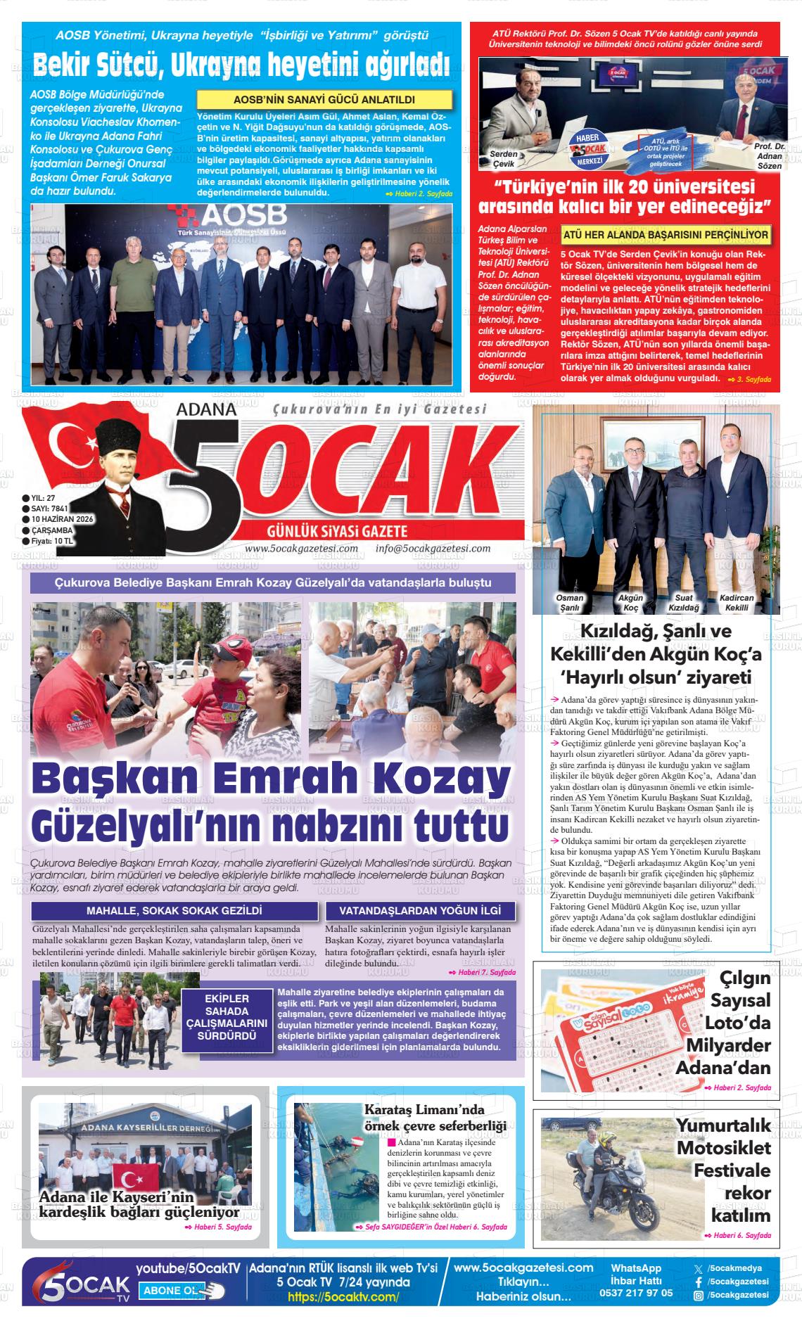Adana 5 Ocak 10.06.2026