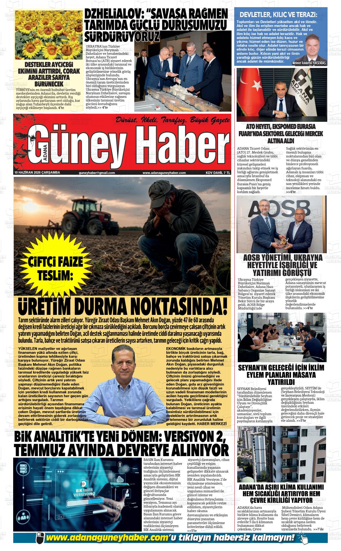 Adana Guneyhaber 10.06.2026