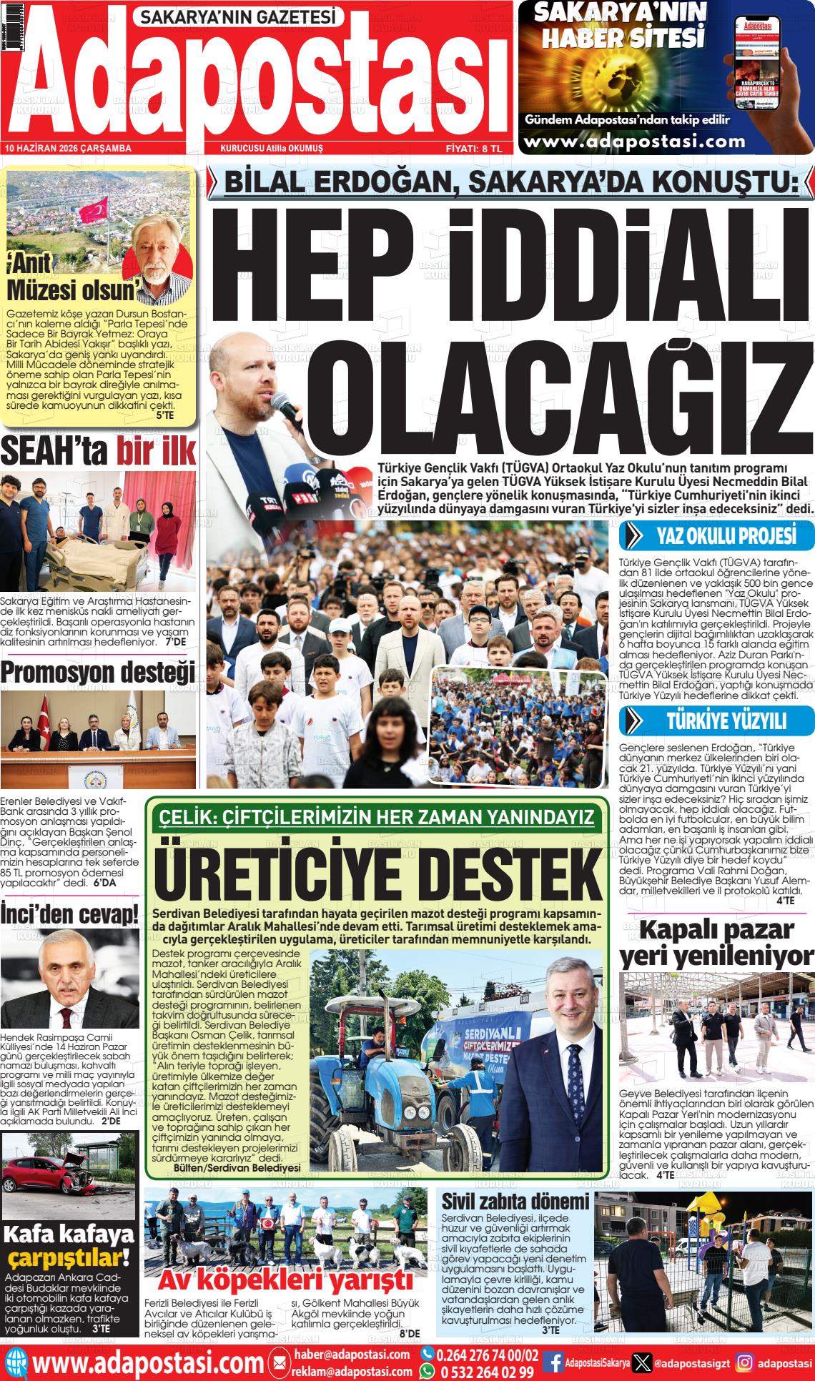 Sakarya Adapostasi 10.06.2026