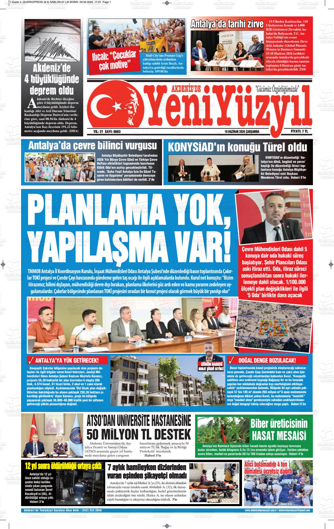 Antalya Akdenizdeyeniyuzyil 10.06.2026