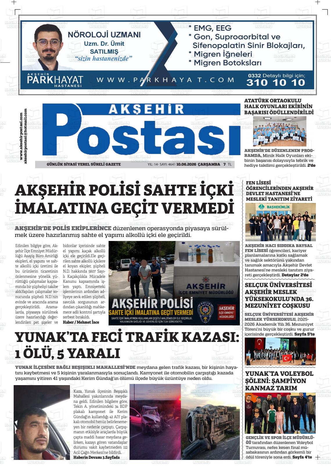 Konya Aksehirpostasi 10.06.2026