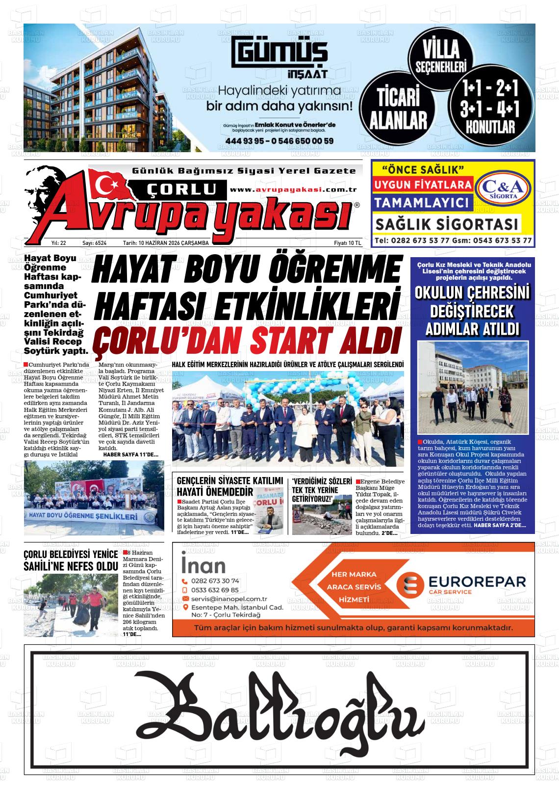 Tekirdag Avrupayakasi 10.06.2026