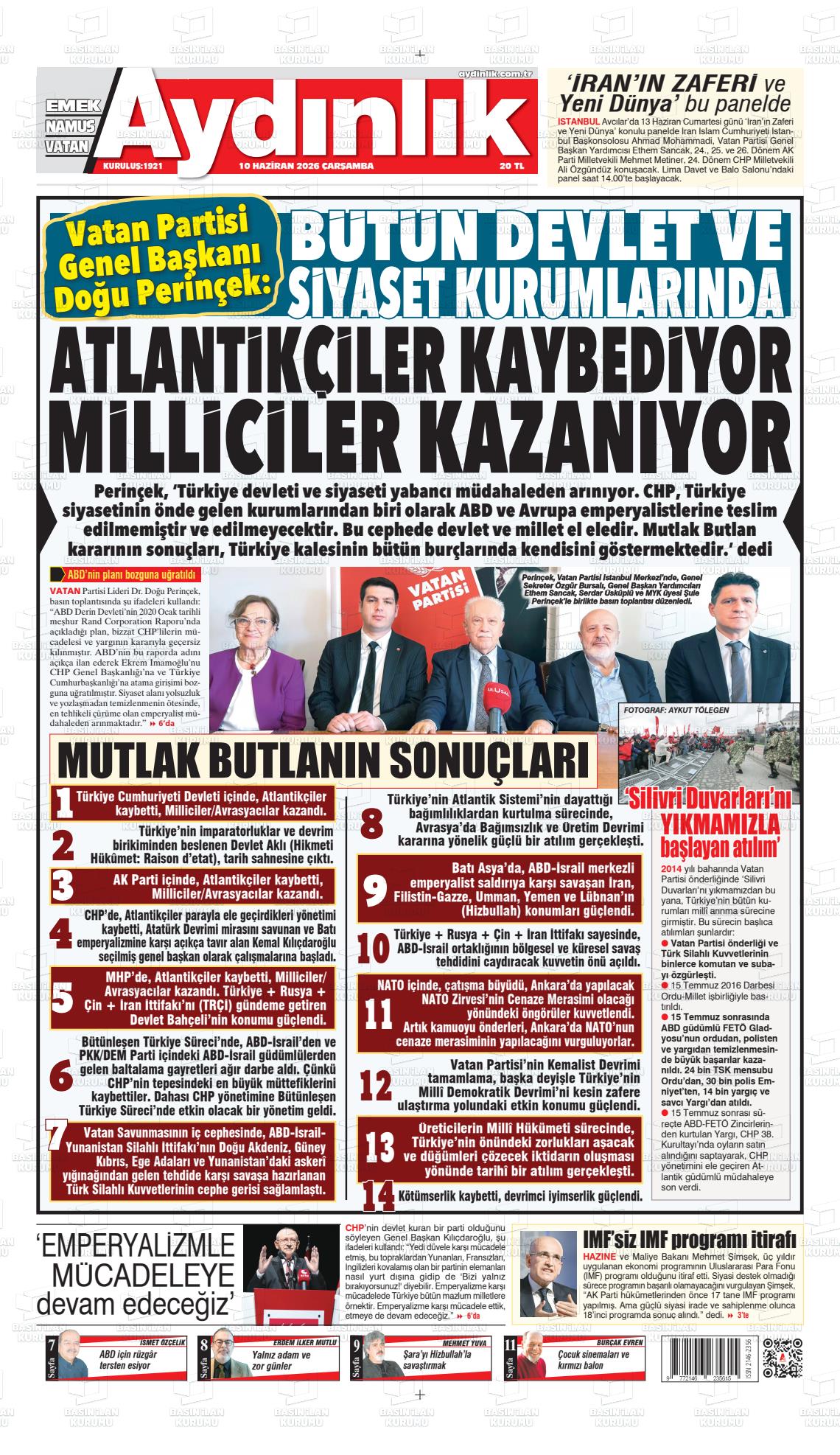 Istanbul Aydinlikvatanemeknamus 10.06.2026